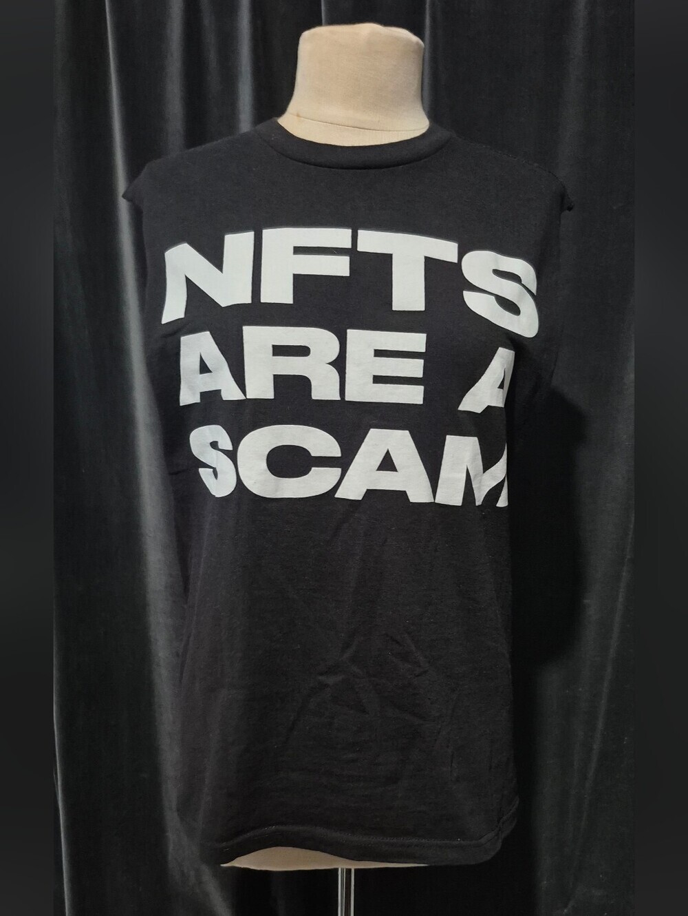The Hundreds Black Tank Top with White "NFTS ARE A SCAM" Graphic (Box A)